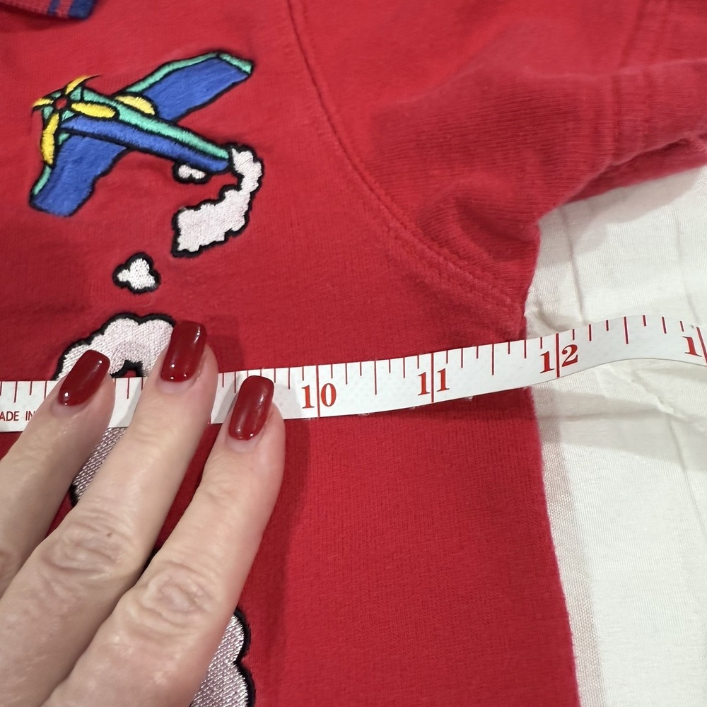 VTG 90s Y2K Disney Winnie the Pooh Romper Red Pooh Airplane Baby 18M Rare HTF - Picture 12 of 16
